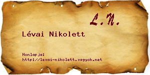 Lévai Nikolett névjegykártya